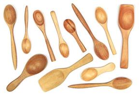 Wooden spoon flat lay photo