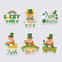 Set of Saint Patrick Quote Sticker vector