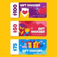 Valentine's Day Voucher Set vector