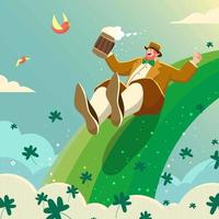 Happy Leprechaun Cartoon Character vector