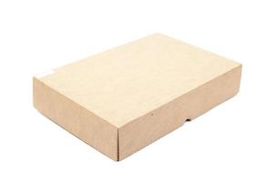 Brown paper box on white background photo