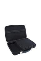 Black briefcase on white background photo