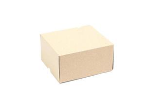 Brown paper box on white background photo