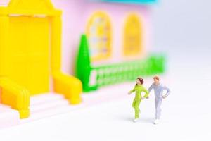 Two figurines running photo