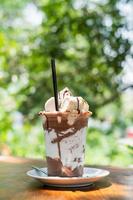 Iced chocolate milkshake photo