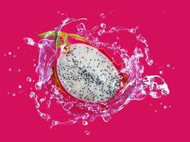 Dragon fruit and water photo