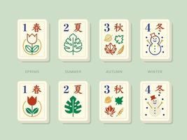 Bonus Seasons Mahjong Tiles vector