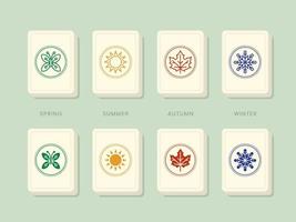 Mahjong Bonus Seasons Tiles vector