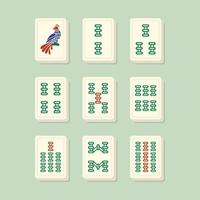 Mahjong se adapta a los azulejos de bambú vector