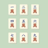 Mahjong Suits Character Tiles vector