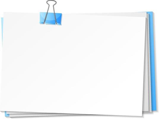 Blank papers and binder clip template