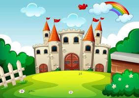 Empty scene with castle in nature vector