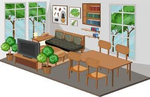 Living room interior with furniture vector