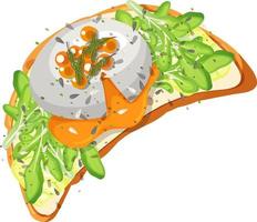 Top view of bread breakfast with topping vector