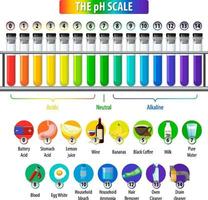 A pH scale on white background vector