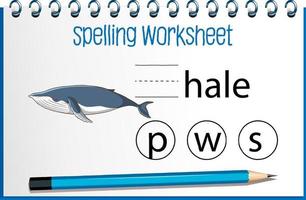 Find missing letter with whale vector