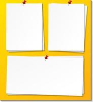 Set of paper note with push pin vector