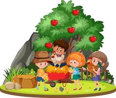 granja aislada con niños vector