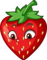 Strawberry cartoon character with facial expression vector