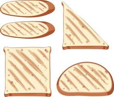 Set of healthy toast and bread vector