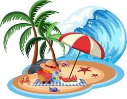 Beach object on the island isolated vector