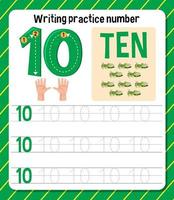 Writing practice number 3 worksheet vector