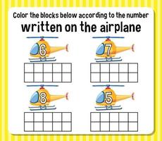 Math count number worksheet vector