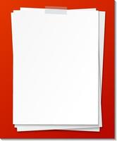 Empty paper note template stick with tape vector