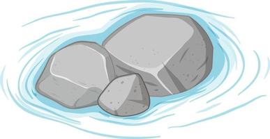 Group of gray stones on water on white background vector