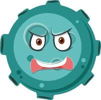 Asteroid cartoon character with angry face expression on white background vector