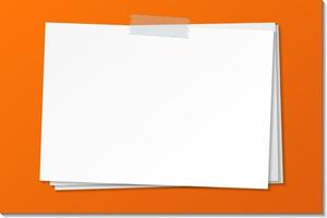 Empty paper note template stick with tape vector