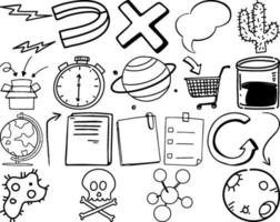 Set of item and symbol hand drawn doodle vector