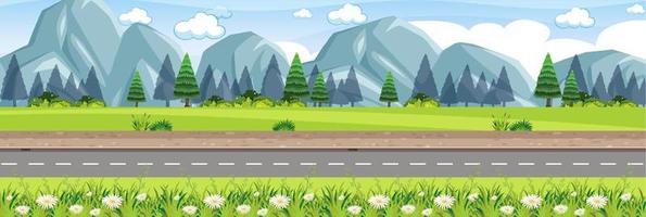 escena de la carretera de la naturaleza rural vector