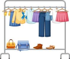 Isolated clothes on the rack display vector