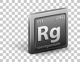 Roentgenium chemical element. Chemical symbol with atomic number and atomic mass. vector