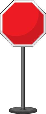 Red traffic sign on white background