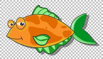 un personaje de dibujos animados de pescado aislado sobre fondo transparente vector