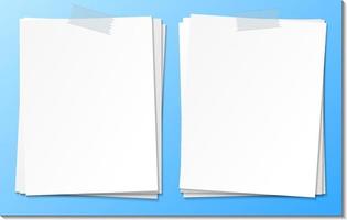 Set of empty sticky note paper template vector