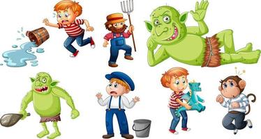 Set of different nursery rhyme character isolated on white background vector