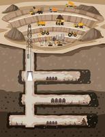 Underground landscape of coal mining vector