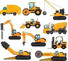 Different types of construction trucks vector