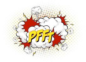 PFFT text on comic cloud explosion isolated on white background vector