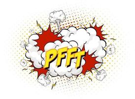 PFFT text on comic cloud explosion isolated on white background vector