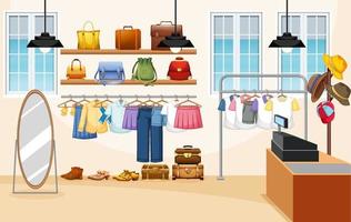 Fashion clothes store background vector