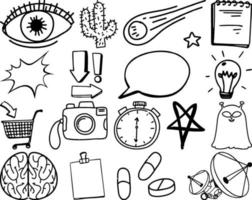 Set of item and symbol hand drawn doodle vector