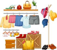 Isolated clothes on the rack display vector