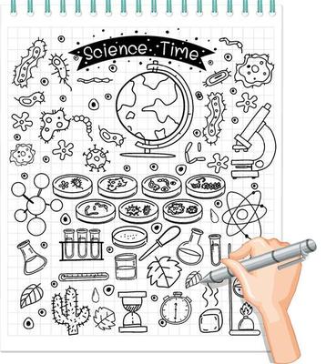 Science element in doodle or sketch style isolated on white background