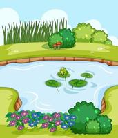 Blank scene with swamp in nature landscape vector