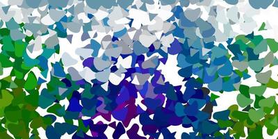 Light blue, green vector texture with memphis shapes.