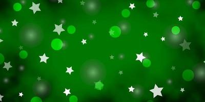 Light Green, Yellow vector layout with circles, stars.